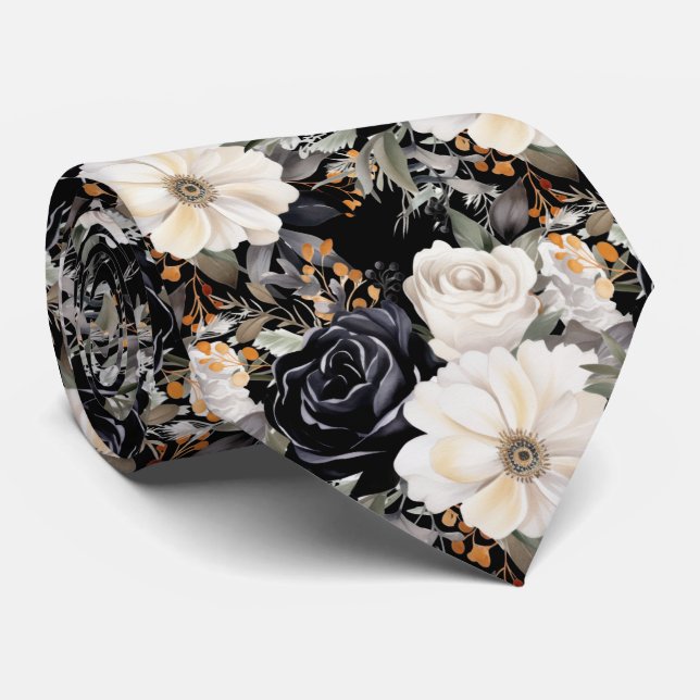 Modern blomsterhalsduk | Formella speciella tillfä Slips (Rullad)