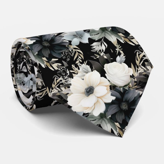 Modern blomsterhalsduk | Formella speciella tillfä Slips (Rullad)