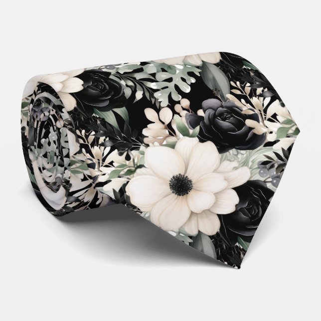 Modern blomsterhalsduk | Formella speciella tillfä Slips (Rullad)