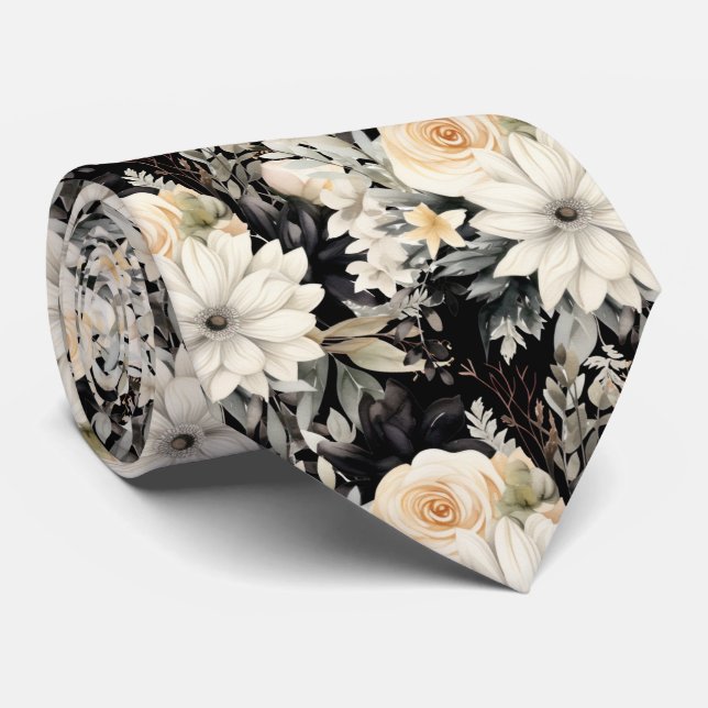 Modern blomsterhalsduk | Formella speciella tillfä Slips (Rullad)