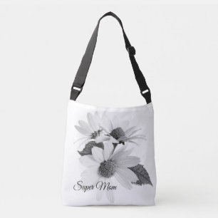 Modern blomsterinspirerad daisy snygg neutral axel axelväska