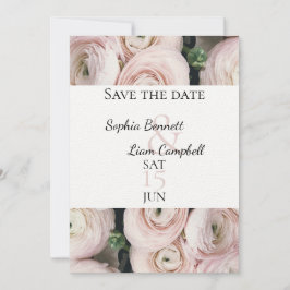 Modern blomsterinspirerad samling i rosablush färg spara datumet