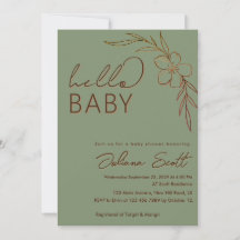 Modern blomsterkrans Sagegrön Hello Baby Baby Show