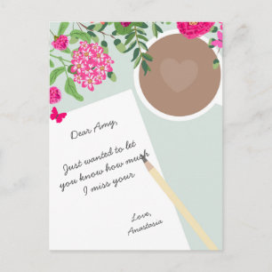 Modern blomsterlig bästa vän personligt meddelande vykort