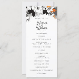 Modern blomsterlig vigselprogram inbjudningar