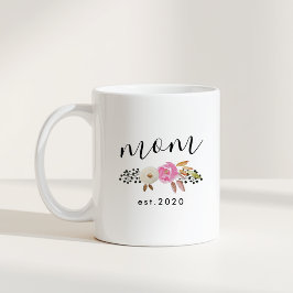 Modern blomsterpersonlig gåva till mors dag kaffemugg