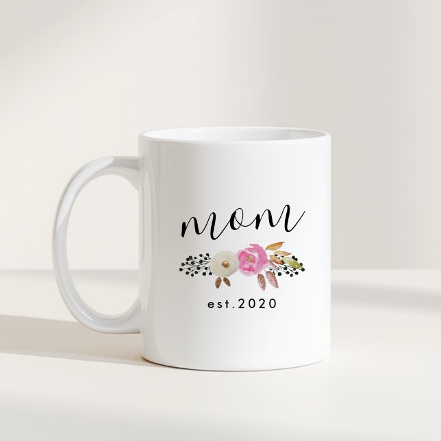Modern blomsterpersonlig gåva till mors dag kaffemugg (Skapare uppladdad)