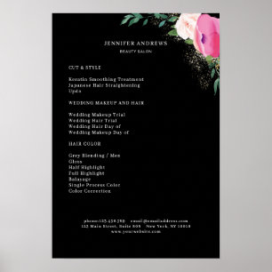 Modern blomsterprislista Poster