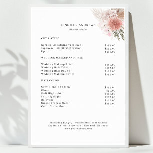 Modern blomsterprislistaffisch poster
