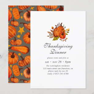 Modern blomsterpumpapris för Thanksgiving Inbjudningar