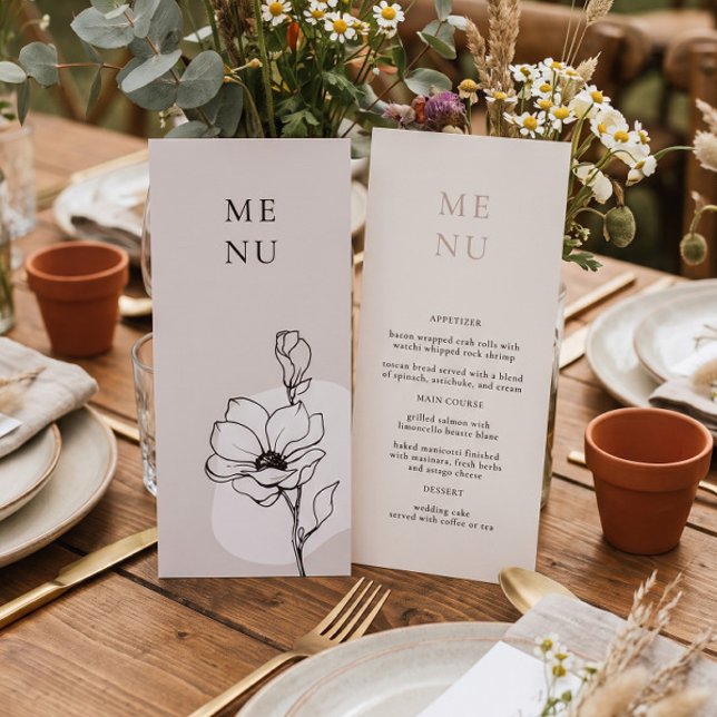 Modern blomsterrik bohemisk bröllopsmeny meny (Skapare uppladdad)