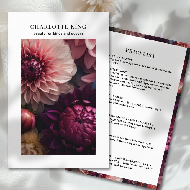 Modern blomstersalong prislista flygblad (Modern Flower Salon Pricelist Flyer)