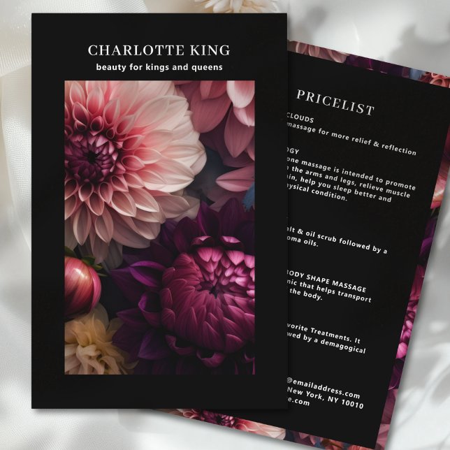 Modern blomstersalong prislista flygblad (Modern Flower Salon Pricelist Flyer)