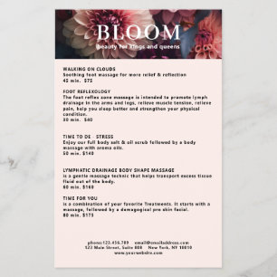 Modern Blomstersalong Prislista QR-kod Flygblad