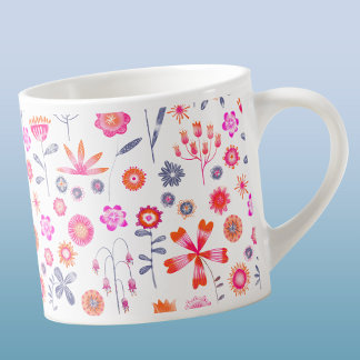 Modern Blomsterträdgård Espressomugg