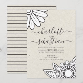 Modern blomstrande typografi Stil Bröllop Inbjudningar