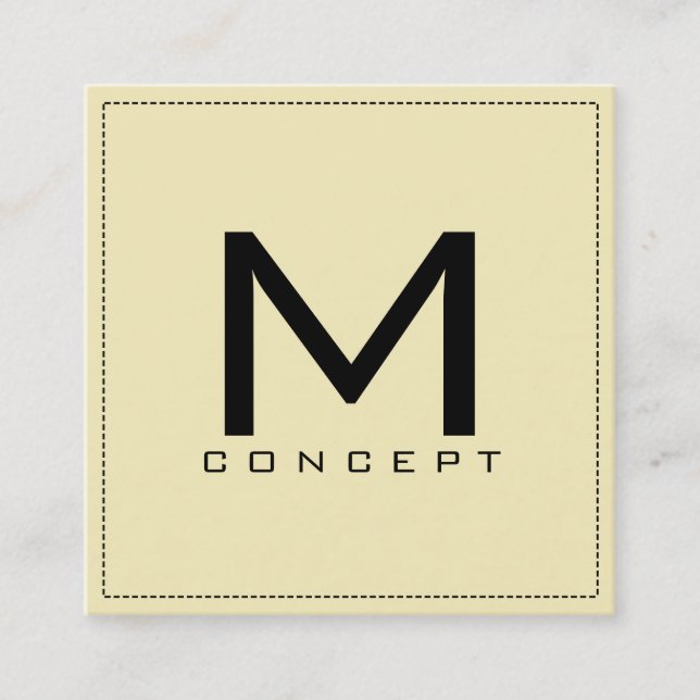 Modern Blond i Monogram Professionell Elegant Fyrkantigt Visitkort (Framsida)