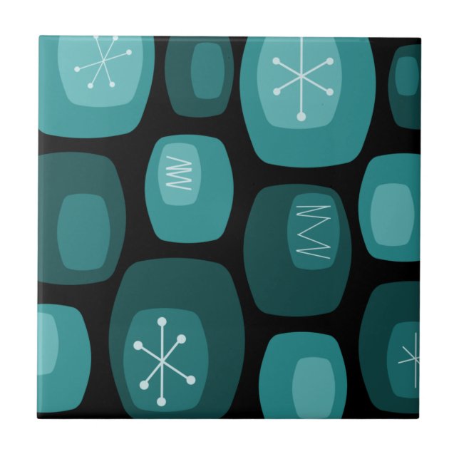 Modern blongs svart kalk i mitten av århundradet kakelplatta (Framsidan)