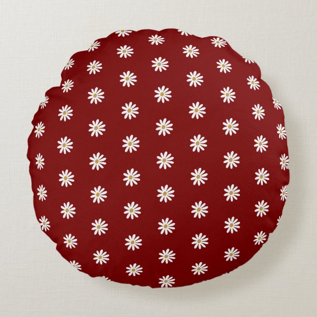 Modern Blooming Floral Round Home Pillow Rund Kudde (Framsidan)