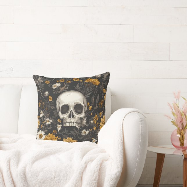 "Modern Blossom" Skull-Stil Dekokissen Kudde (Soffa)