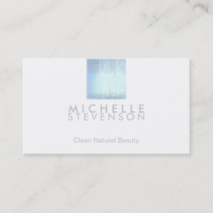 Modern Blöt Blue Glass Beauty Salon and Spa White Visitkort