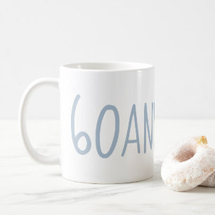 Modern Blue 60 och Sassy 60:e födelsedagsgåva Kaffemugg