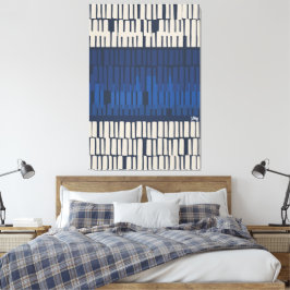 Modern Blue Abstract Geometric Wall Art Canvastryck