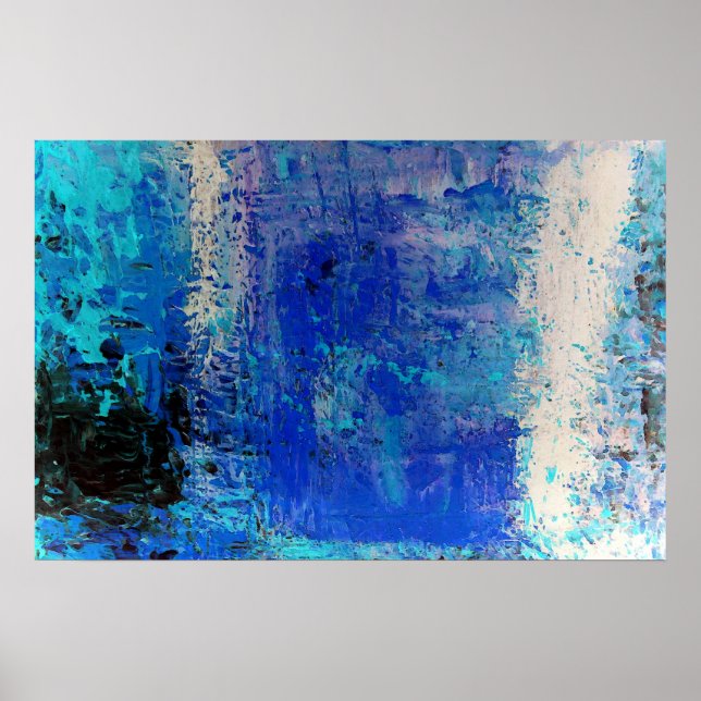 Modern Blue Abstrakt Print Art Decor Poster (Framsidan)