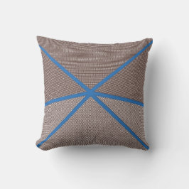 Modern Blue and Brown Geometric Outdoor Pillow |  Kudde