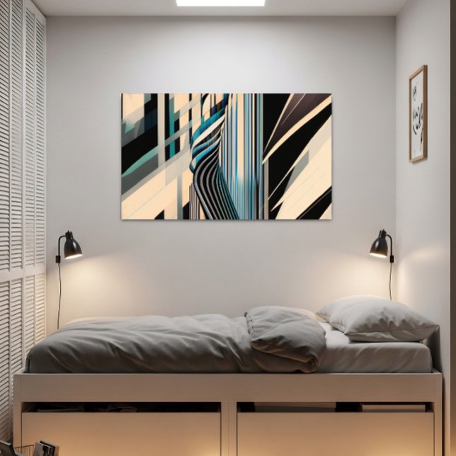 Modern Blue and Cream Abstract Dynamics Poster (Skapare uppladdad)