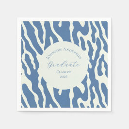 Modern blue and cream abstract Pattern graduation Pappersservett