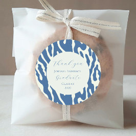 Modern blue and cream abstract Pattern graduation Runt Klistermärke