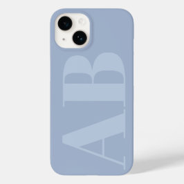 Modern blue and grey initial Minimal Monogram Case