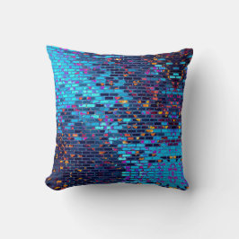 Modern Blue and Rosa Brick Design Dekorativ kudde