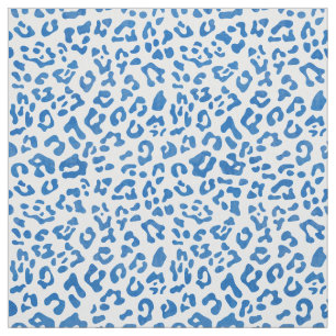 Modern Blue and White Cheetah Animal Print Mönste Tyg