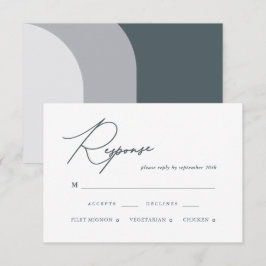 Modern Blue Arches Calligraphy-Bröllop OSA Kort