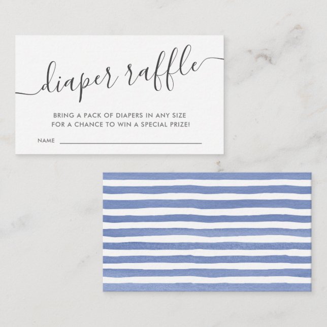 Modern Blue Baby Diaper Raffle Tilläggskort (Fram/baksida)