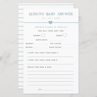 Modern Blue Baby Shower Advice and Predictions