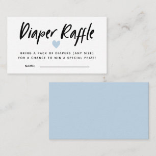 Modern Blue Baby Shower Diaper Raffle Biljett Tilläggskort
