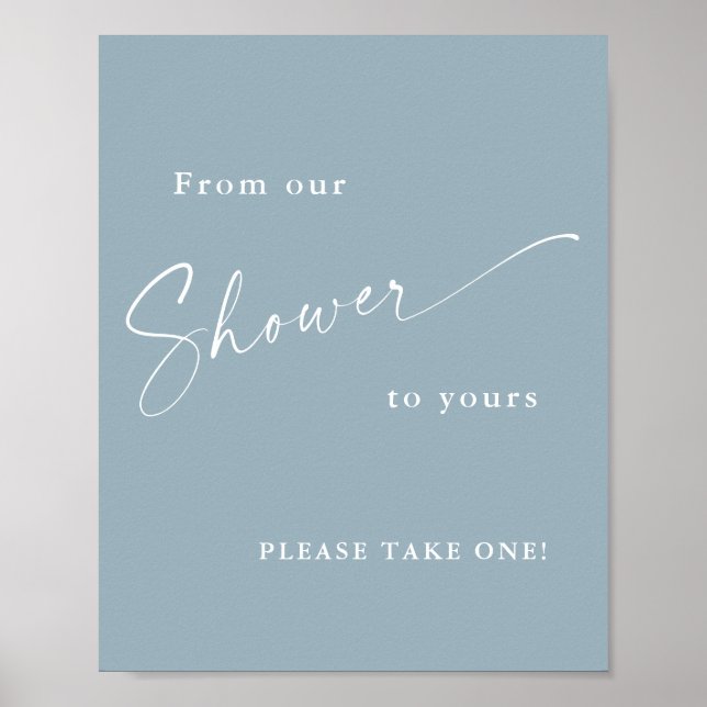 Modern Blue Baby Shower Poster (Framsidan)
