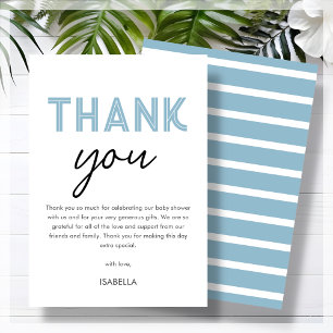 Modern Blue Baby Shower Tack Kort