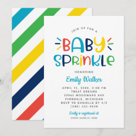 Modern Blue Baby Sprinkle for Boy Shower Inbjudningar