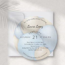 Modern Blue Balloons Baby Shower-inbjudan Julkort