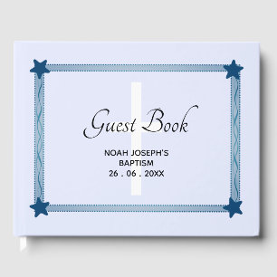 Modern Blue BAPTISM Ram GUEST BOK
