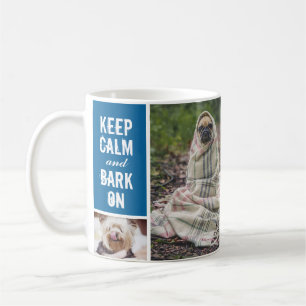 Modern Blue Behålla Lugn Bark on Hund 7 Photo Coll Kaffemugg