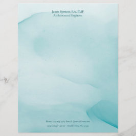 Modern Blue Bläck Design Personlig Stationery Brevhuvud