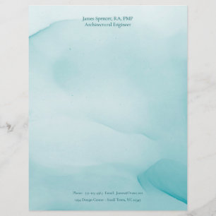 Modern Blue Bläck Design Personlig Stationery Brevhuvud
