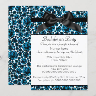 MODERN BLUE BLACK DIAMOND BOW BACHELORETTE INBJUDNINGAR