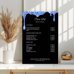 Modern Blue Black Glitter Preislyssning Poster