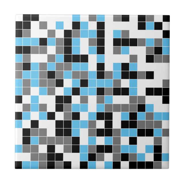 Modern Blue Black Grått Geometric Ceramic Tile Kakelplatta (Framsidan)